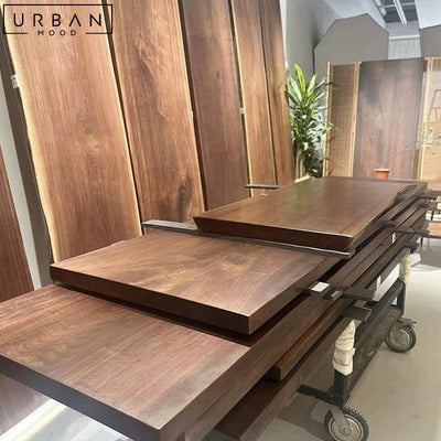 KIPPER Modern Black Walnut Dining Table