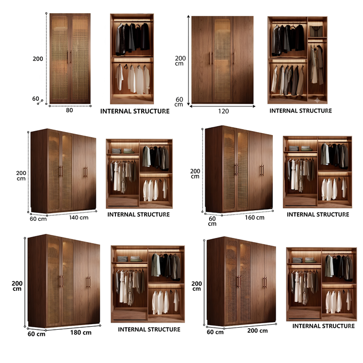 KARAE Rustic Rattan Wardrobe - Urban Mood Singapore