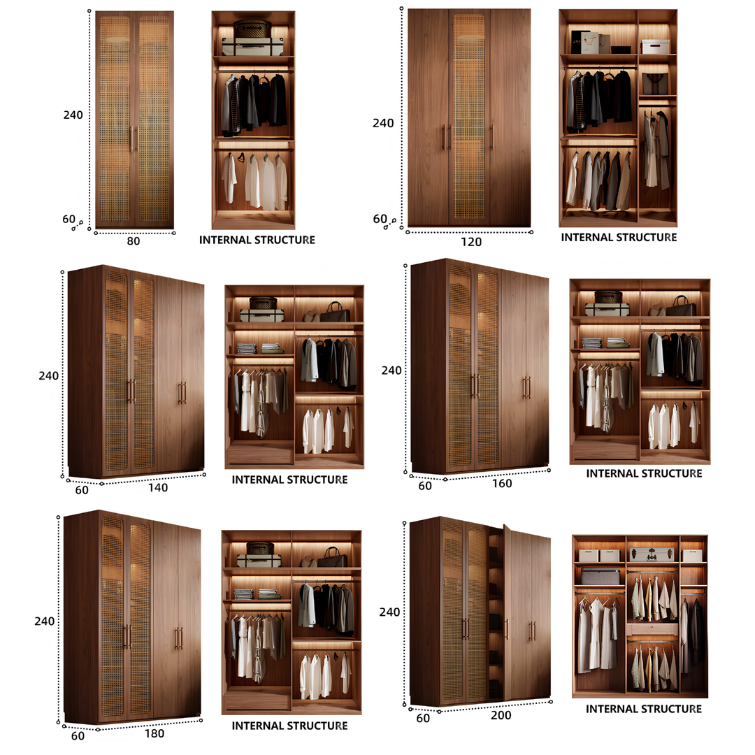 KARAE Rustic Rattan Wardrobe - Urban Mood Singapore