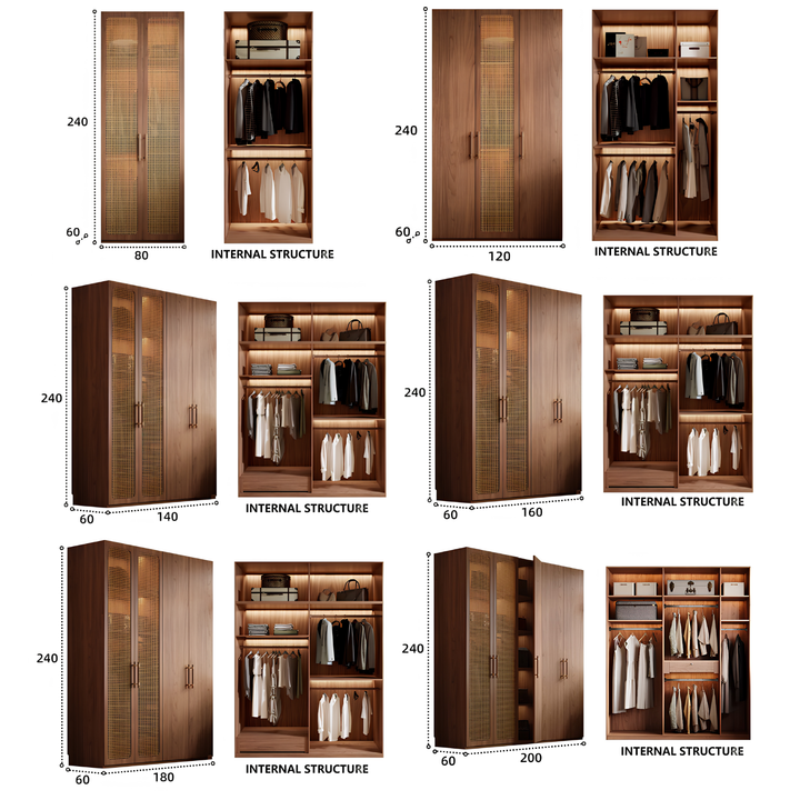 KARAE Rustic Rattan Wardrobe - Urban Mood Singapore