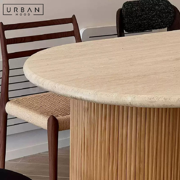 KARGL Japandi Travertine Dining Table