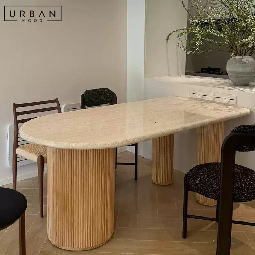 KARGL Japandi Travertine Dining Table