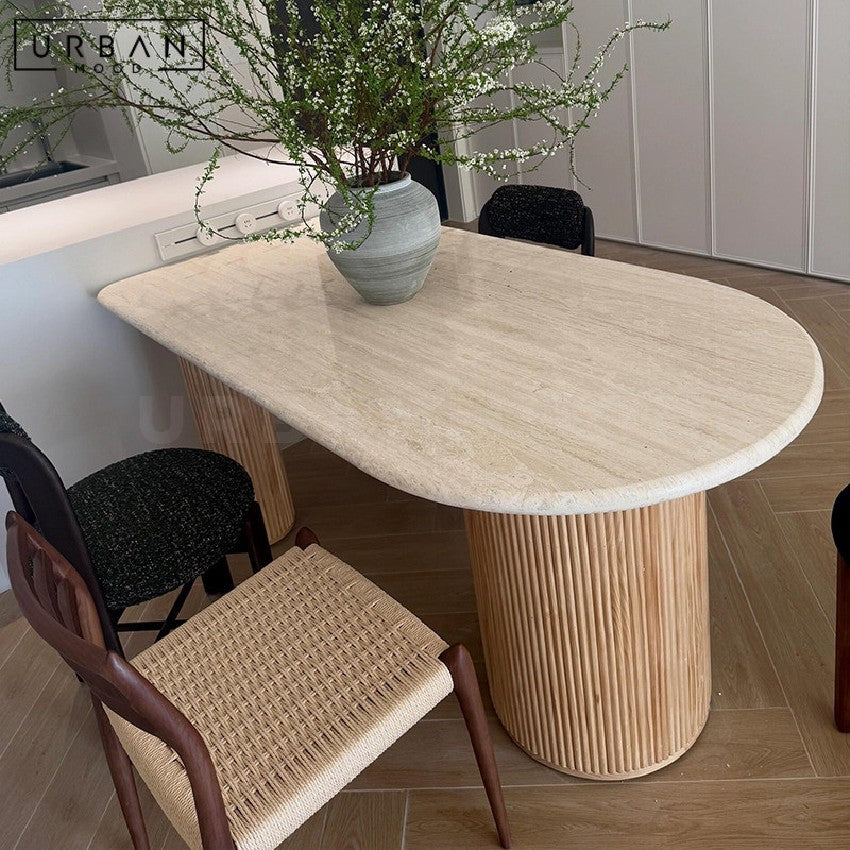 KARGL Japandi Travertine Dining Table