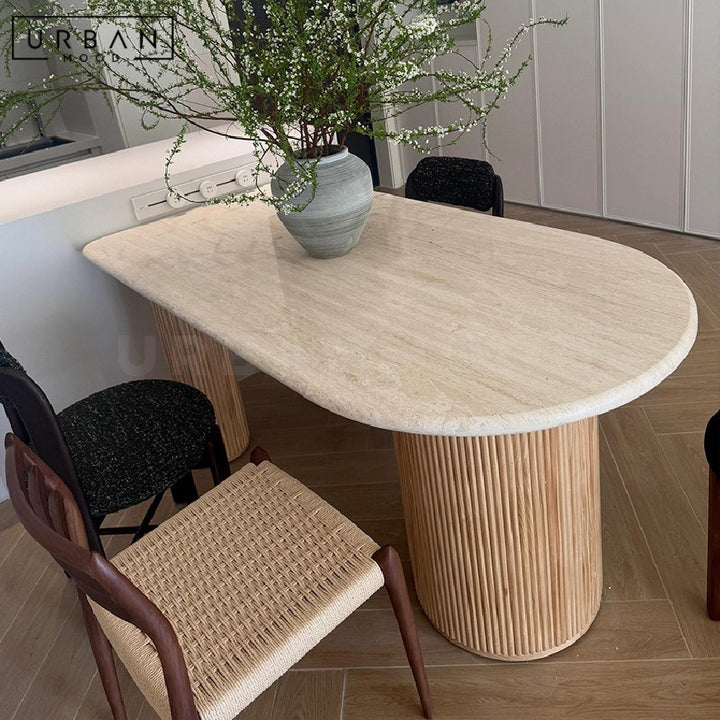 KARGL Japandi Travertine Dining Table