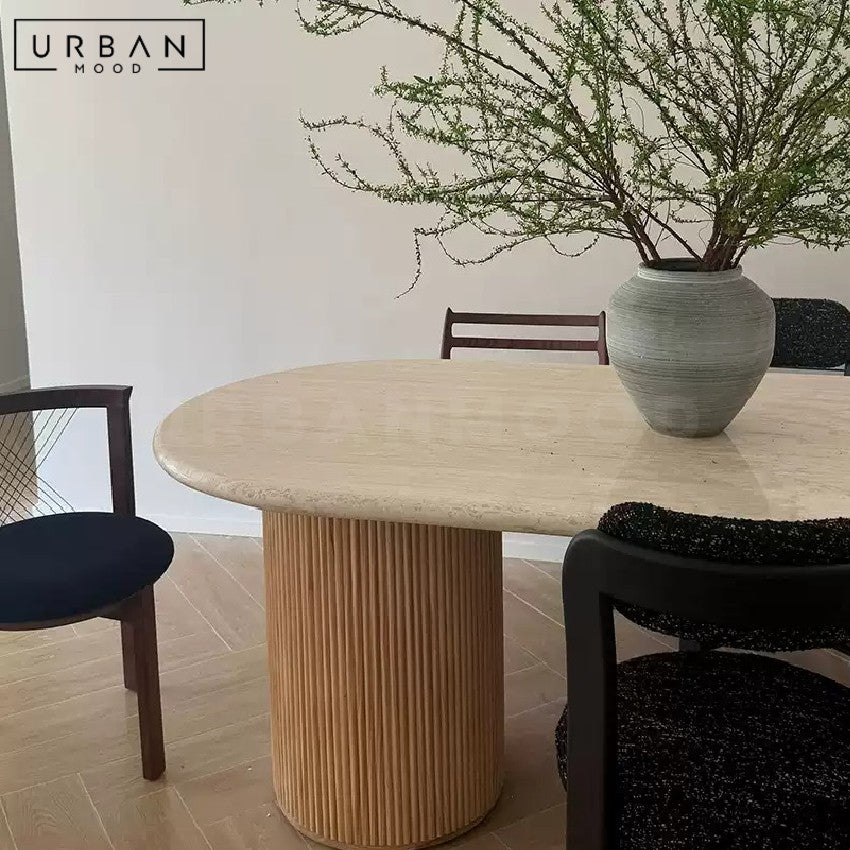 KARGL Japandi Travertine Dining Table