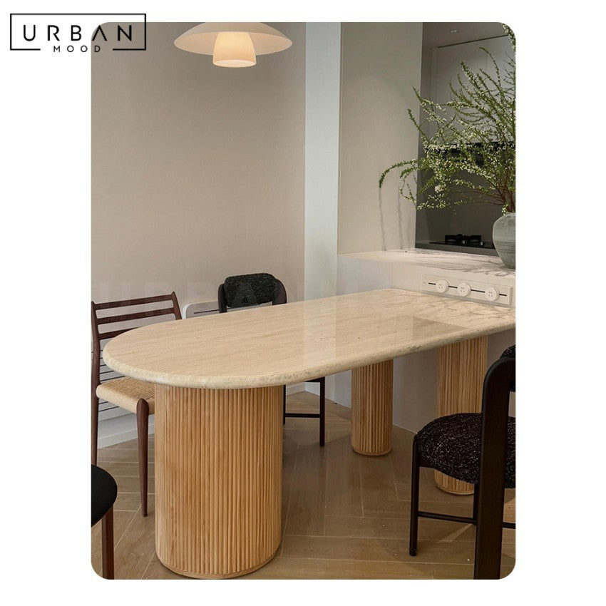 KARGL Japandi Travertine Dining Table