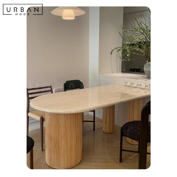 KARGL Japandi Travertine Dining Table