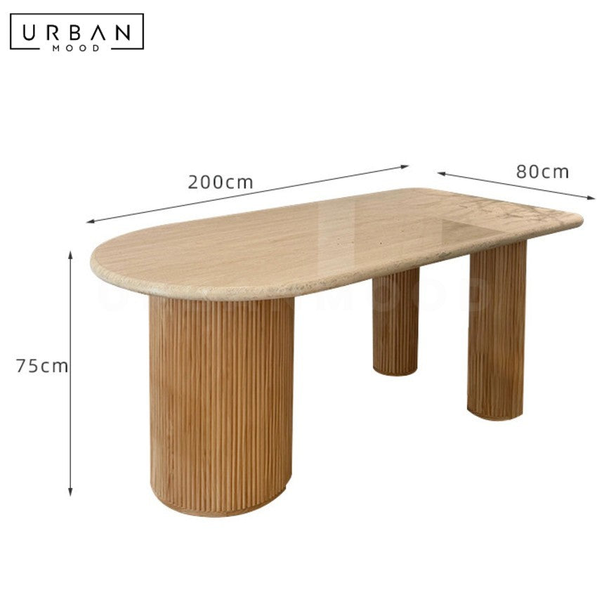 KARGL Japandi Travertine Dining Table