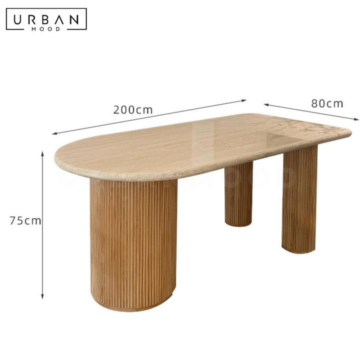 KARGL Japandi Travertine Dining Table