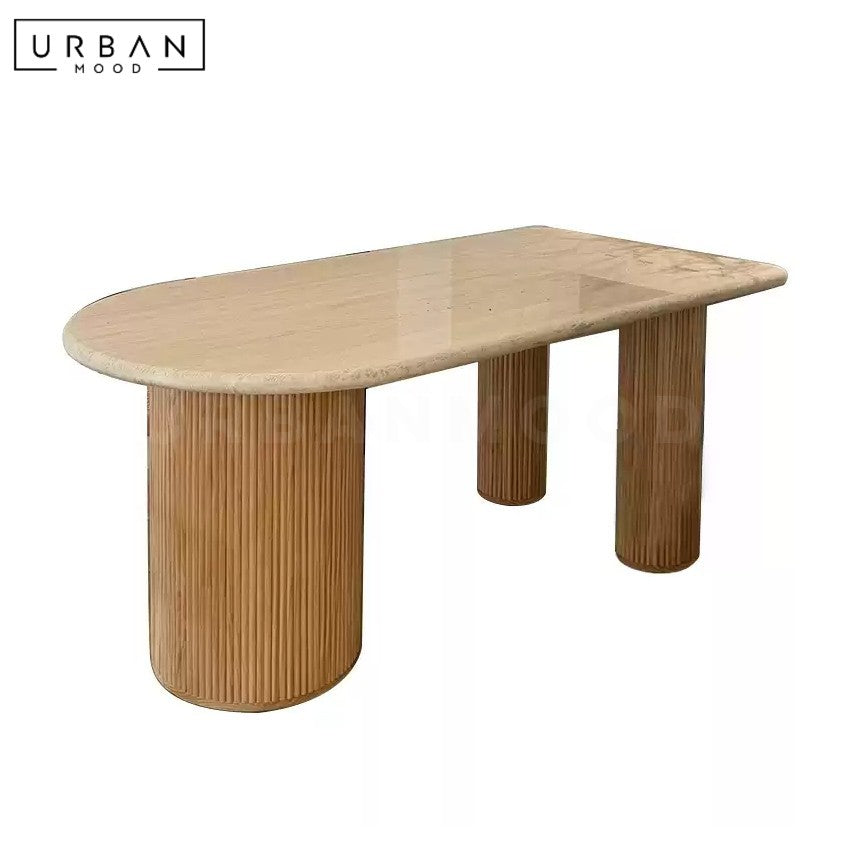 KARGL Japandi Travertine Dining Table