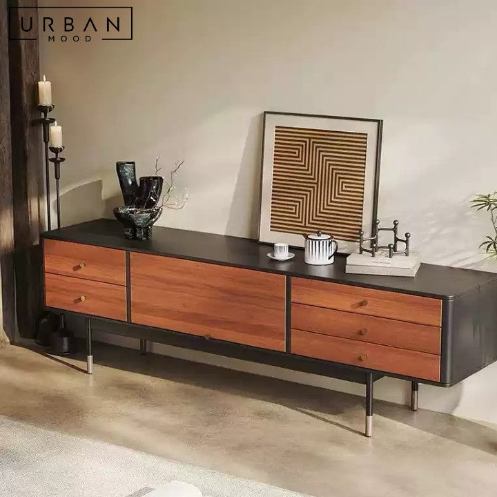 KARMEN Mid Century Solid Wood TV Console