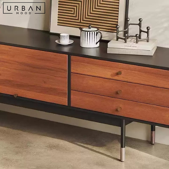 KARMEN Mid Century Solid Wood TV Console