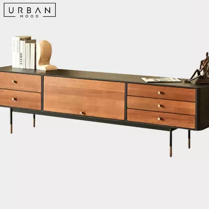 KARMEN Mid Century Solid Wood TV Console