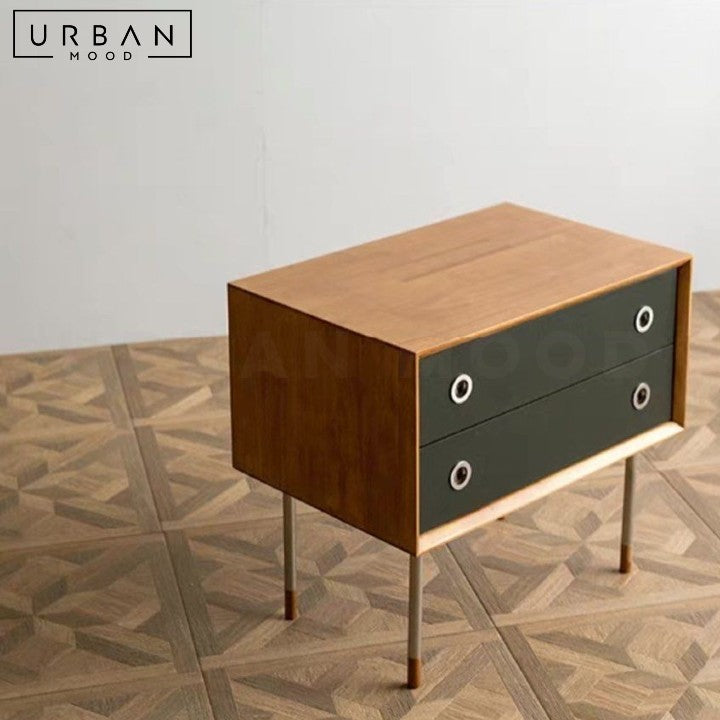 KARON Japandi Solid Wood Side Table