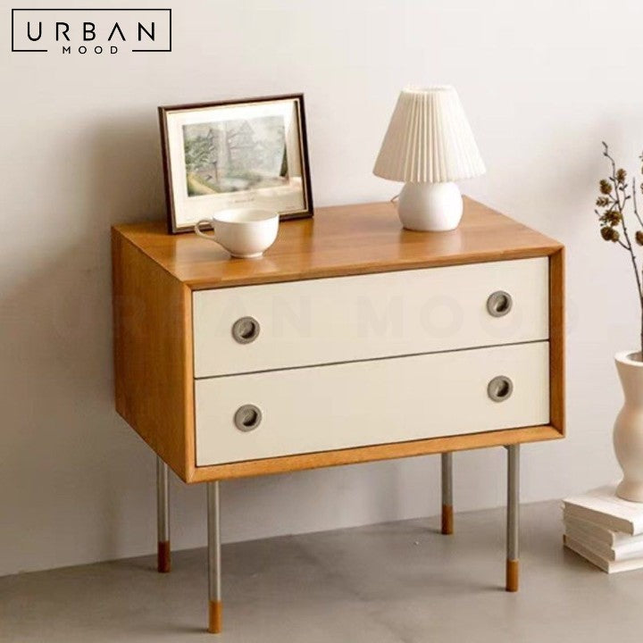 KARON Japandi Solid Wood Side Table