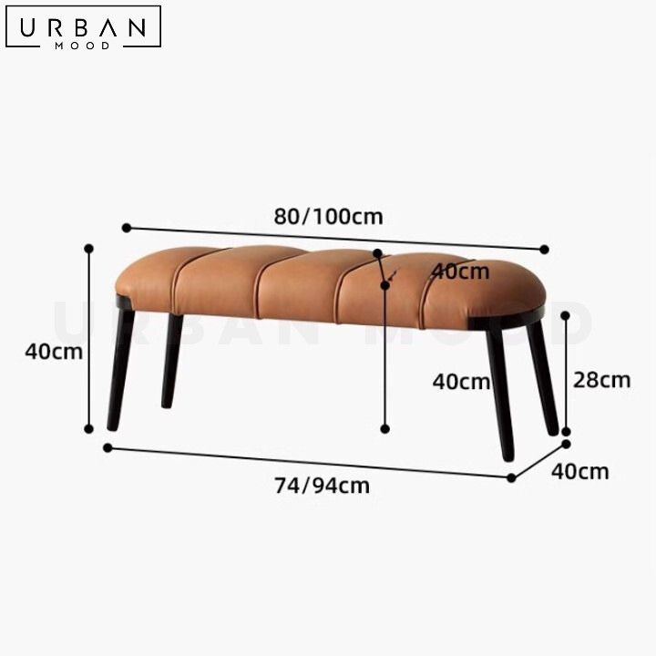 KASER Modern Leather Bench