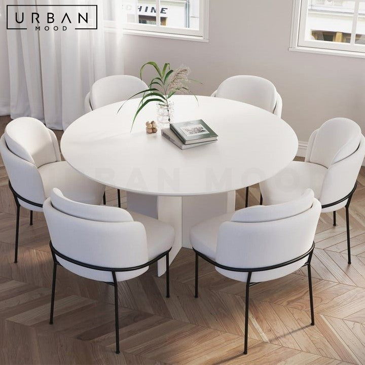 KATLA Modern Round Solid Wood Dining Table