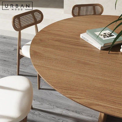 KATLA Modern Round Solid Wood Dining Table