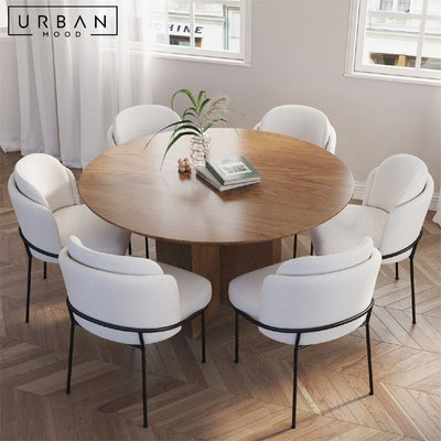 KATLA Modern Round Solid Wood Dining Table