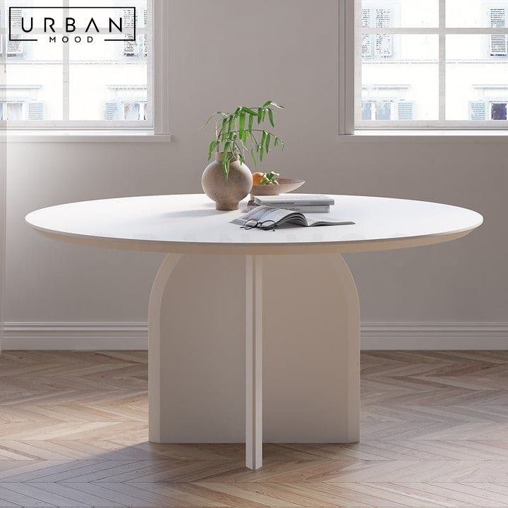 KATLA Modern Round Solid Wood Dining Table