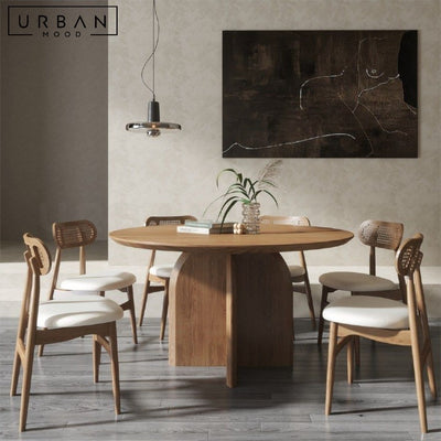 KATLA Modern Round Solid Wood Dining Table