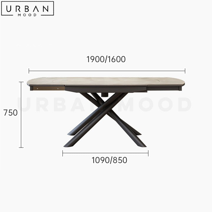 [新品未開封]Stone modern table KENZA Modern Sintered Stone Extendable Dining Table – Urban Mood
