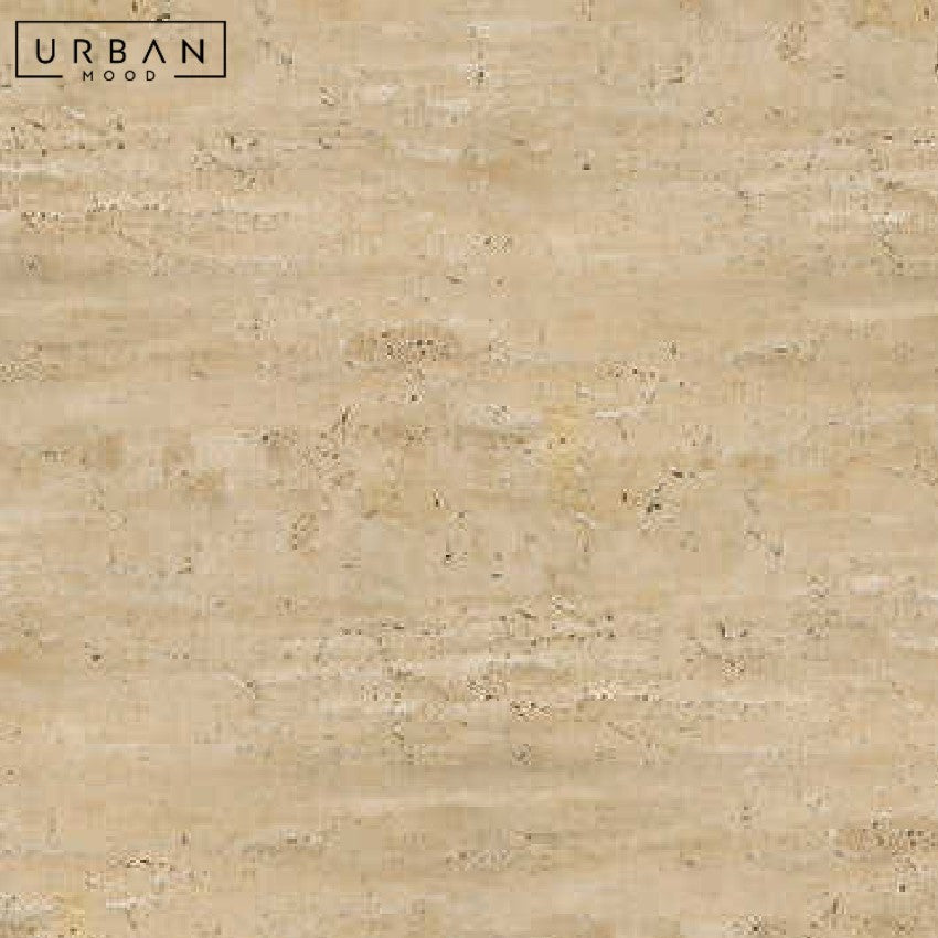 KENZER Modern Travertine Dining Table