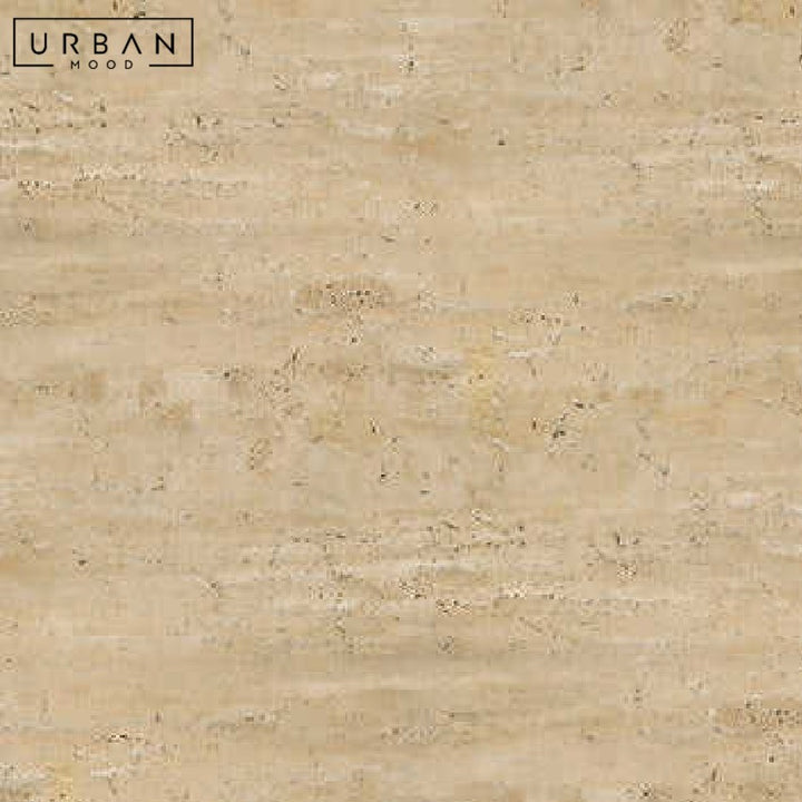 KENZER Modern Travertine Dining Table