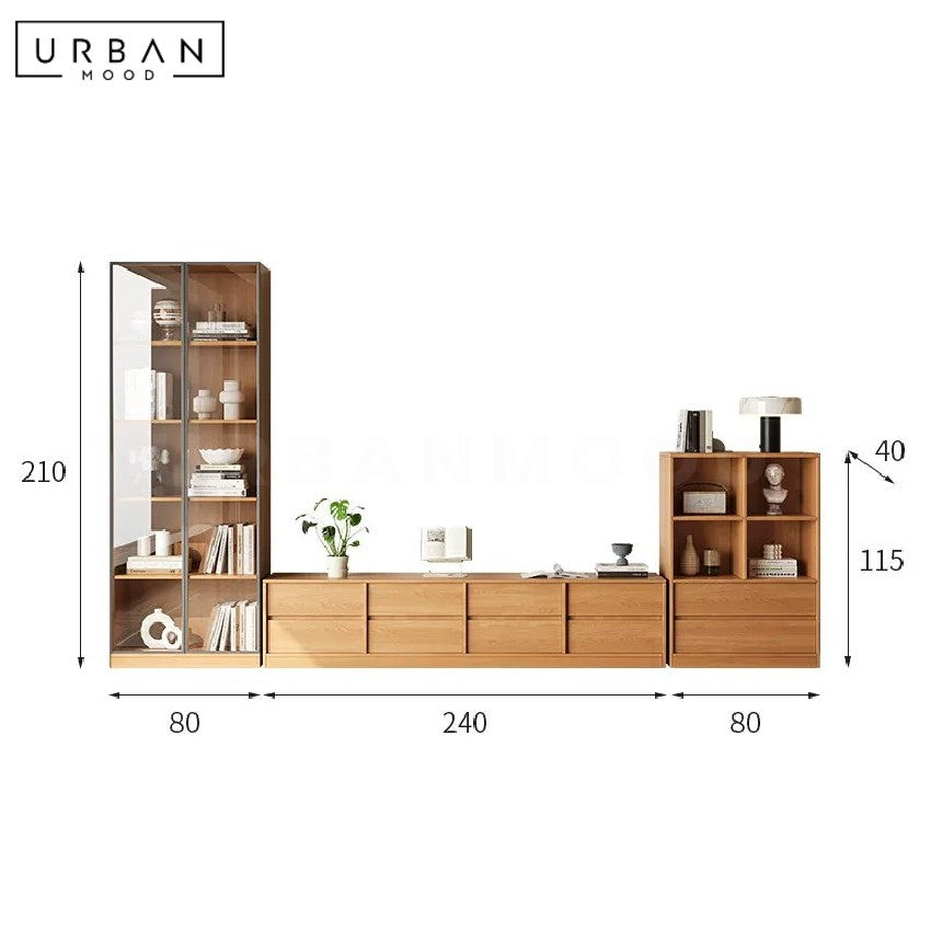 KIADEN Modern Solid Wood TV Console