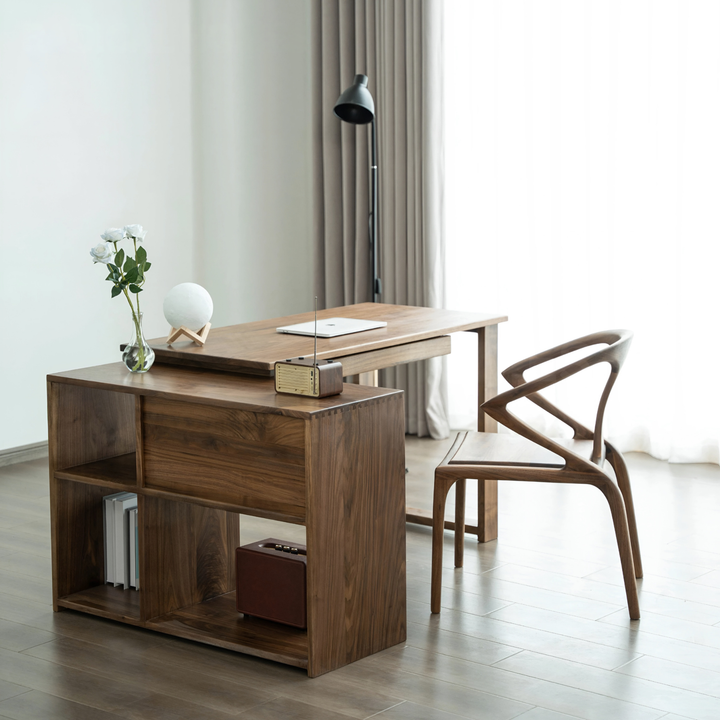 KINIMO Modern Walnut Wood Study Table - Urban Mood Singapore