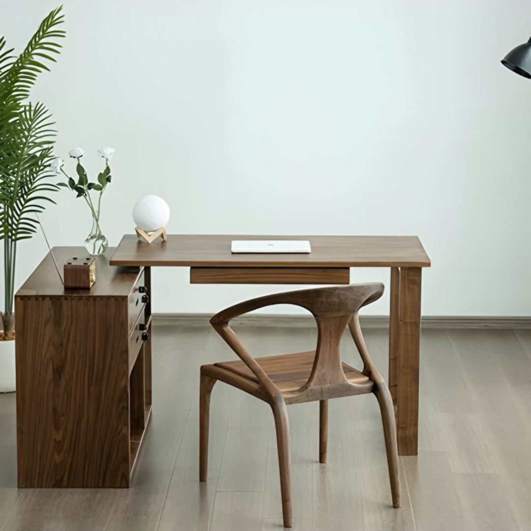 KINIMO Modern Walnut Wood Study Table - Urban Mood Singapore