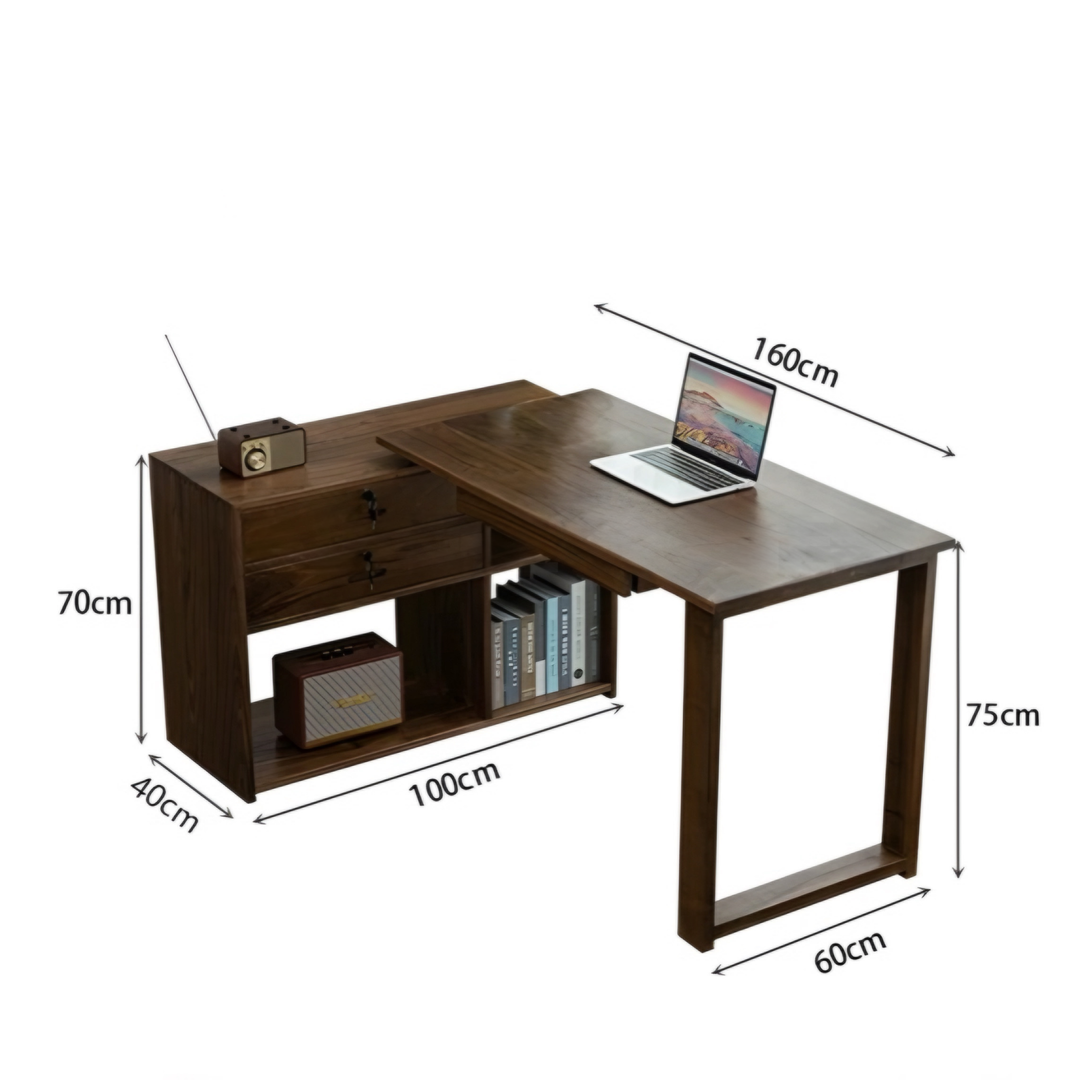 KINIMO Modern Walnut Wood Study Table - Urban Mood Singapore
