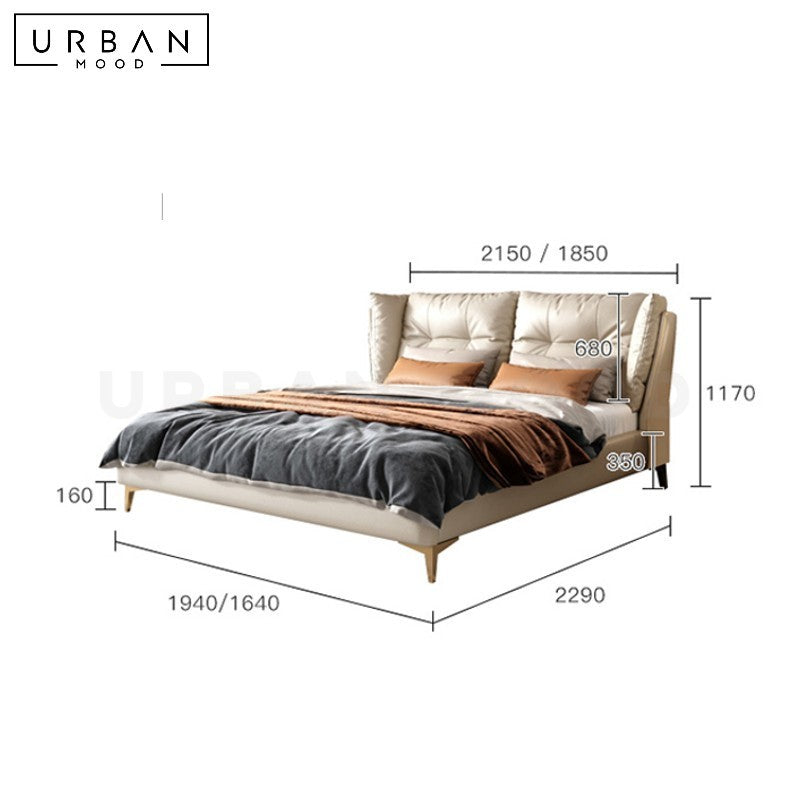 KLAN Modern Leather Storage Bedframe