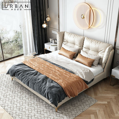 KLAN Modern Leather Storage Bedframe