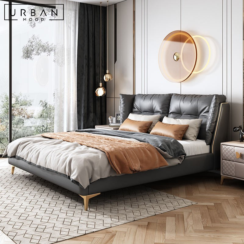 KLAN Modern Leather Storage Bedframe