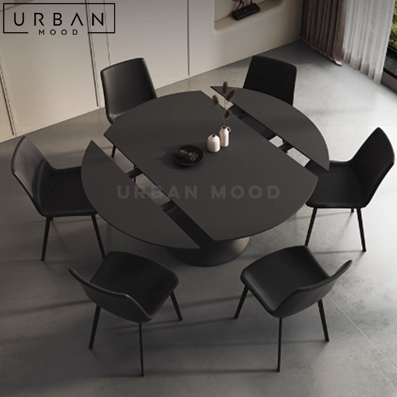 KLER Extendable Sintered Stone Round Dining Table