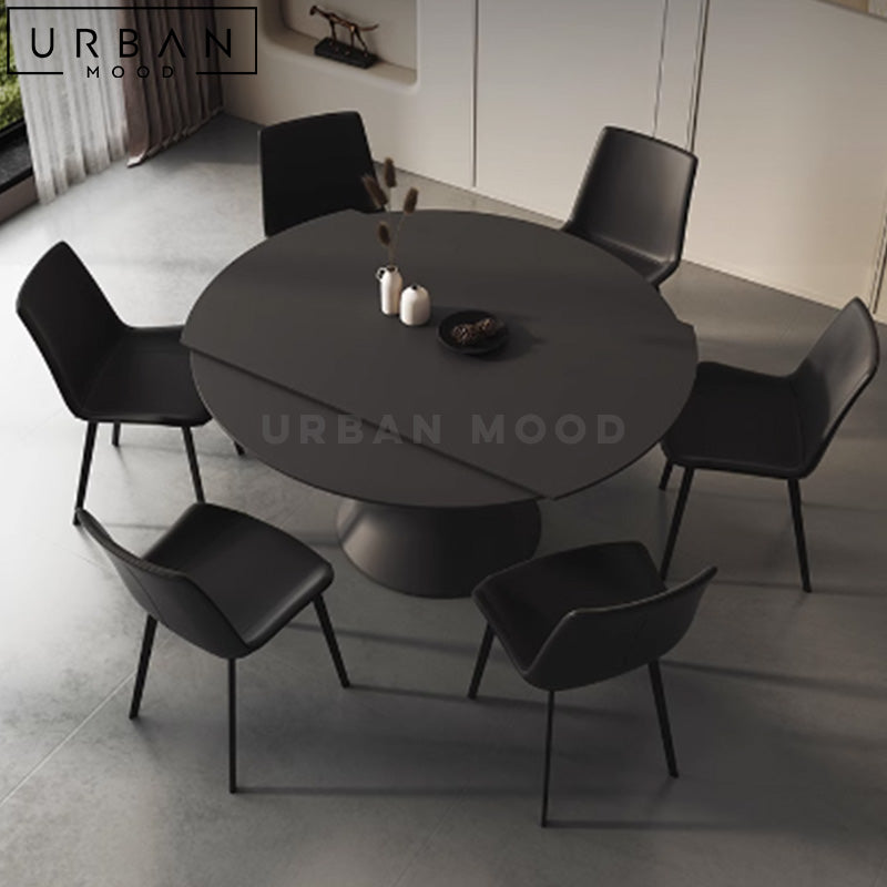 KLER Extendable Sintered Stone Round Dining Table