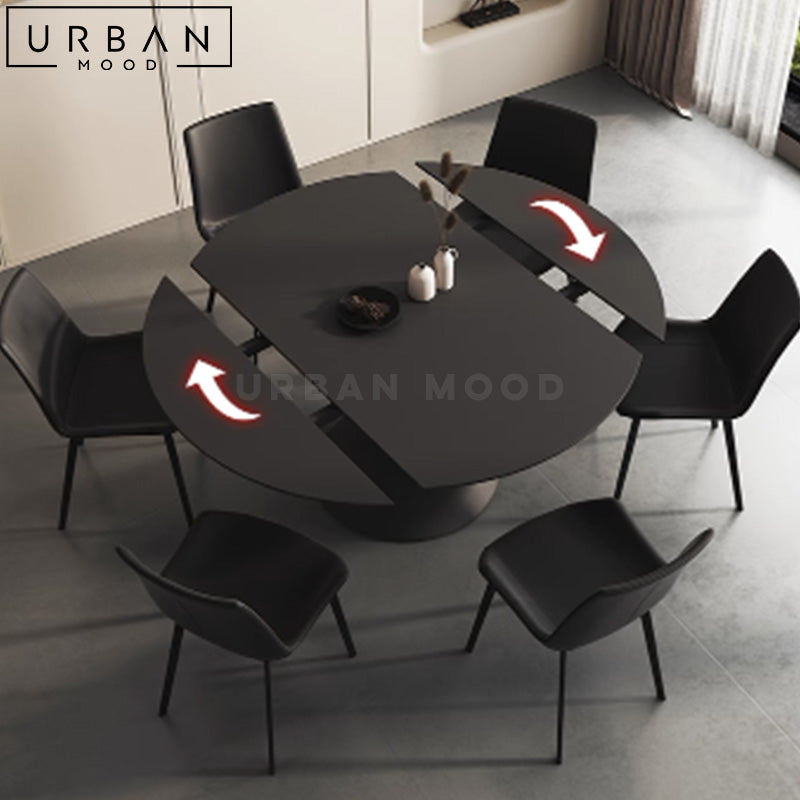 KLER Extendable Sintered Stone Round Dining Table