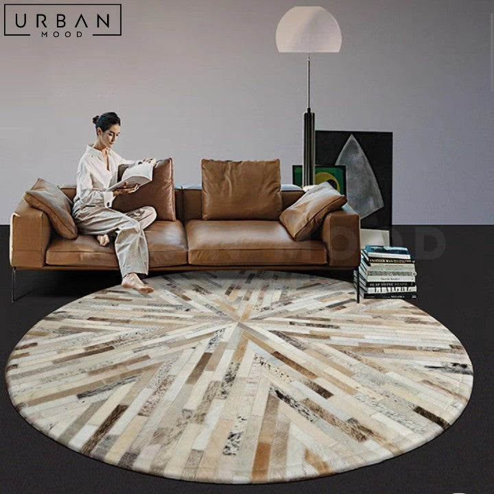 KLIN Modern Round Cowhide Rug