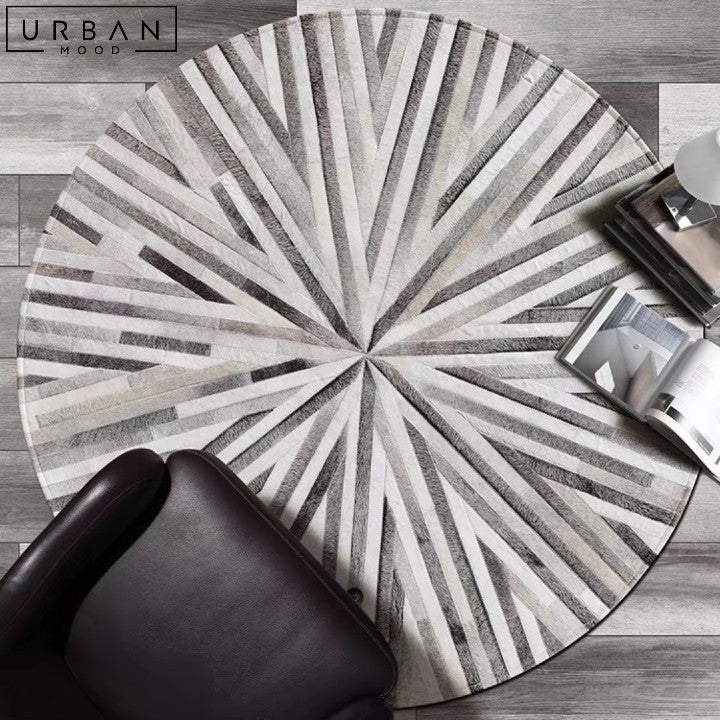 KLIN Modern Round Cowhide Rug