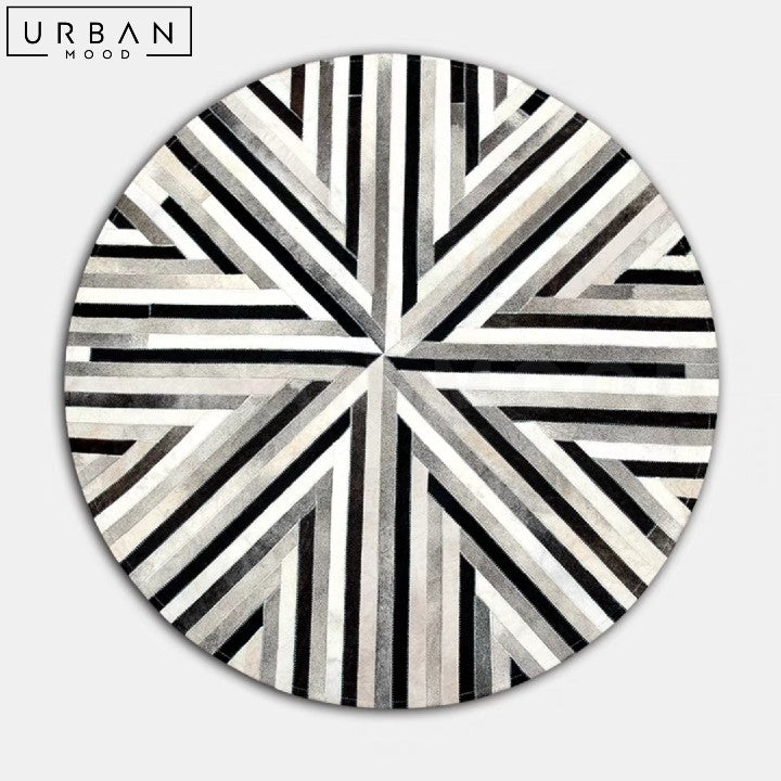 KLIN Modern Round Cowhide Rug