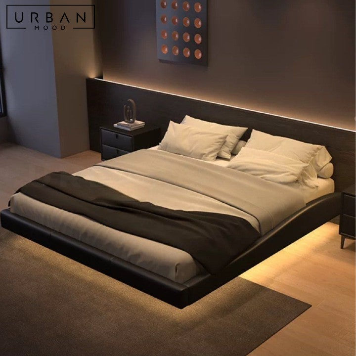 KNAPP Modern Leather Floating Bedframe