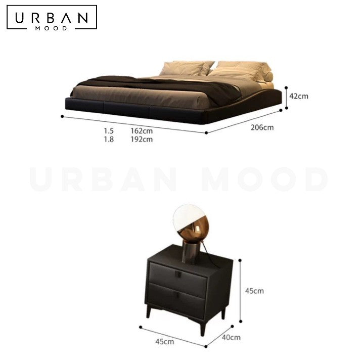 KNAPP Modern Leather Floating Bedframe