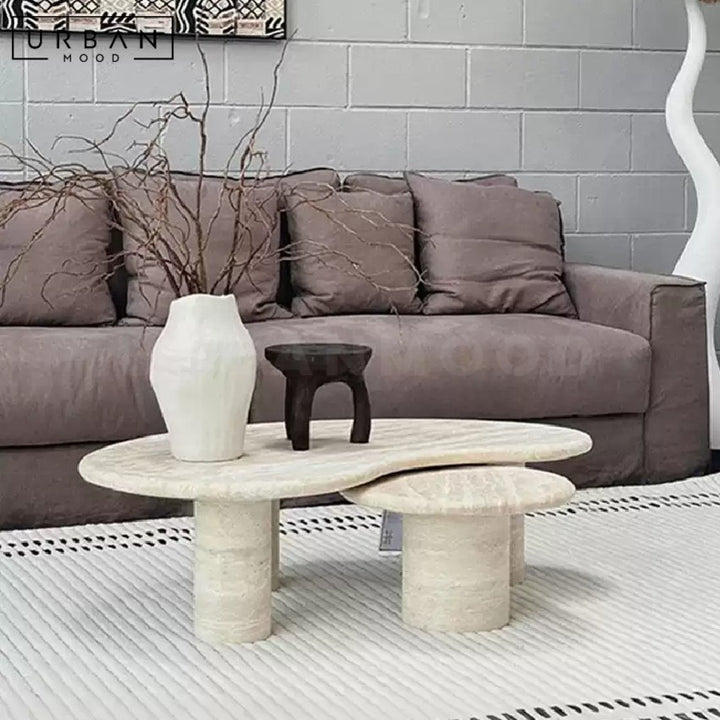 KOBERL Modern Travertine Coffee Table