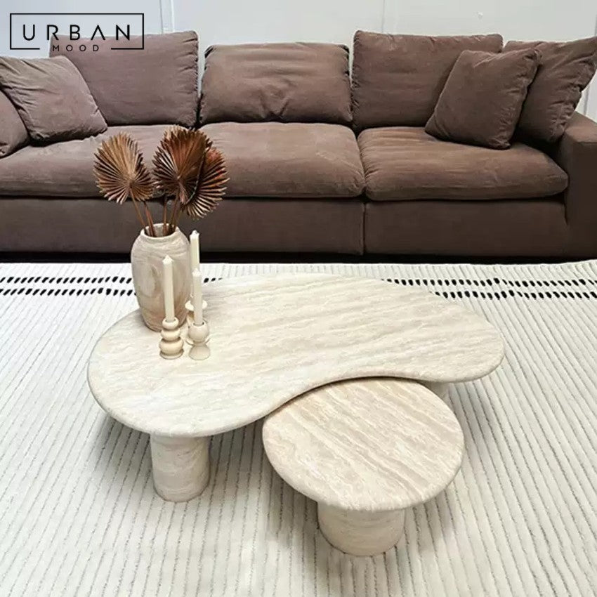 KOBERL Modern Travertine Coffee Table