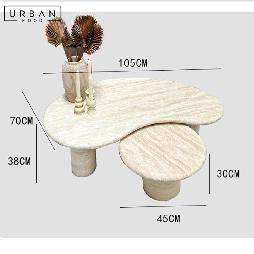 KOBERL Modern Travertine Coffee Table