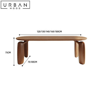 KORA Japandi Solid Wood Dining Table