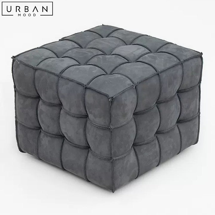 KORMICK Modern Leather Ottoman / Stool