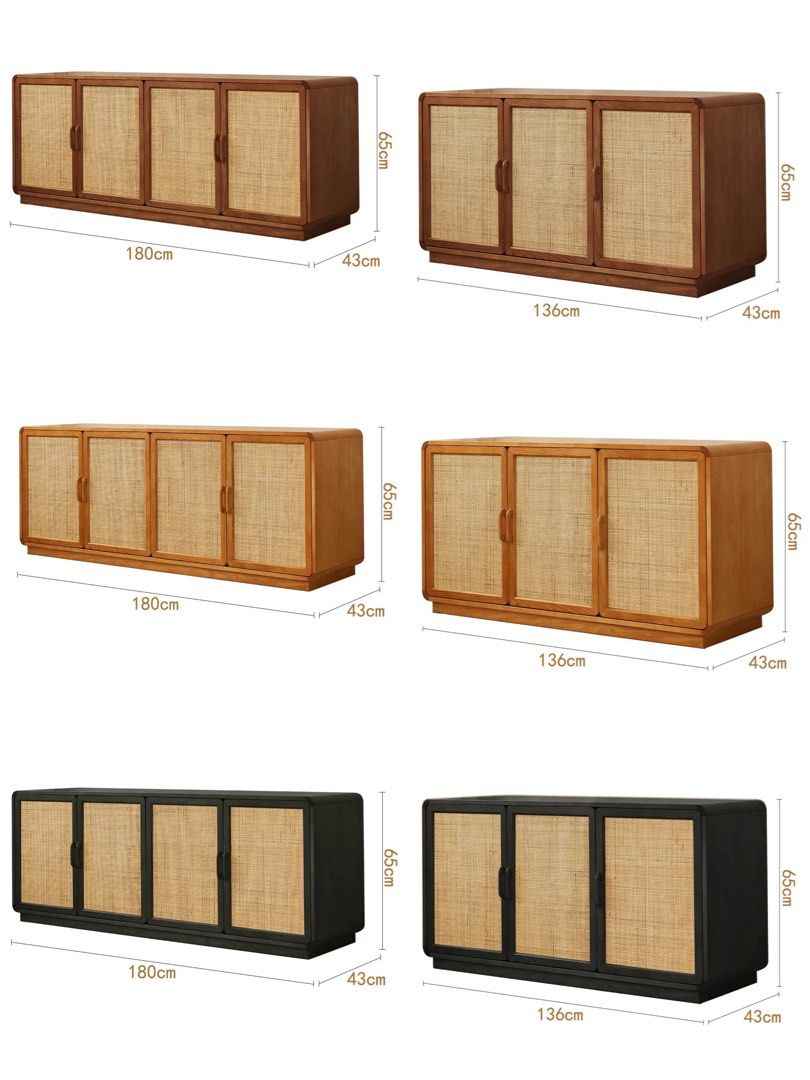 KOVESSA Rustic Rattan Sideboard - Urban Mood Singapore