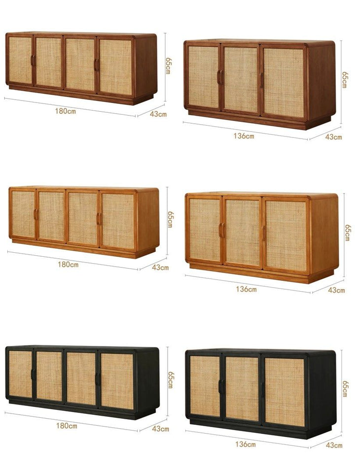 KOVESSA Rustic Rattan Sideboard - Urban Mood Singapore